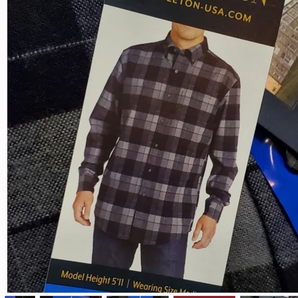 Brand New! Pendleton Flannel Mason Blue Button Down!Size Large